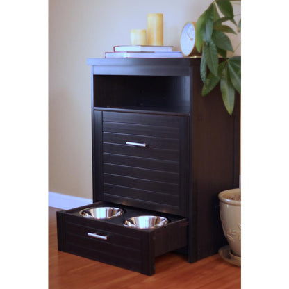 ECOFLEX® Dog Food Pantry Double Dog Bowl-Russet
