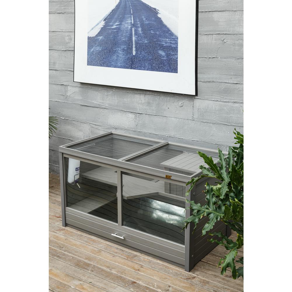 ECOFLEX® Jumbo Park Avenue Indoor Rabbit Hutch-Nantucket Grey