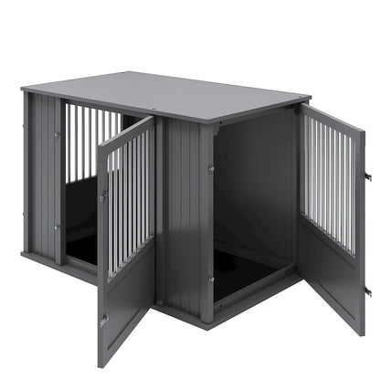 Durable Ecoflex X-Large Dog Crate With Flexible Door Placement In Black