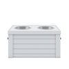 Elevated Dog Feeder in Antique White, Two Bowl Design, Small to Medium Size Dog