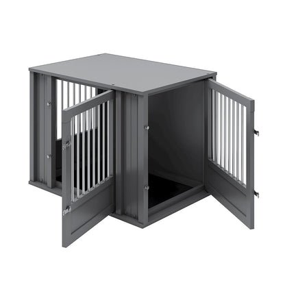 Durable ECOFLEX Medium Dog Crate with Flexible Door Placement in Black