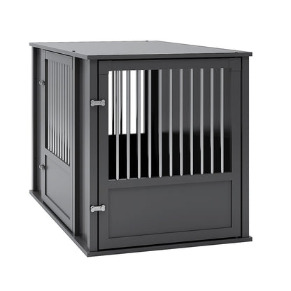Durable Ecoflex X-Large Dog Crate With Flexible Door Placement In Black