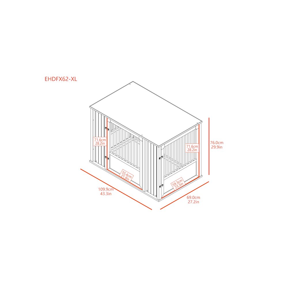 Durable ECOFLEX X-Large Dog Crate with Flexible Door Placement in Antique White