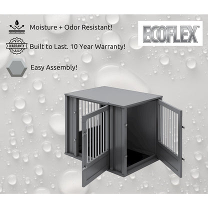 Durable ECOFLEX Medium Dog Crate with Flexible Door Placement in Black