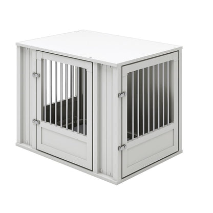 Durable ECOFLEX Medium Dog Crate with Flexible Door Placement in Antique White