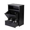 Brea Dog Food Pantry Double Dog Bowl-Espresso Black