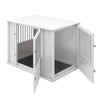 Durable ECOFLEX Large Dog Crate with Flexible Door Placement in Antique White
