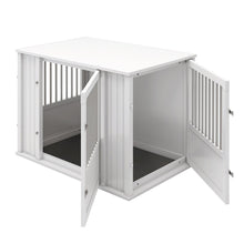 Durable ECOFLEX Large Dog Crate with Flexible Door Placement in Antique White