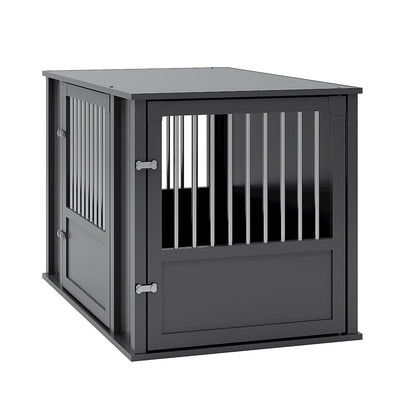 Durable ECOFLEX Large Dog Crate with Flexible Door Placement in Black