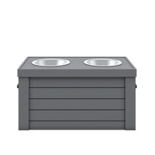 Elevated Dog Feeder in Grey, Two Bowl Design, Small to Medium Size Dog