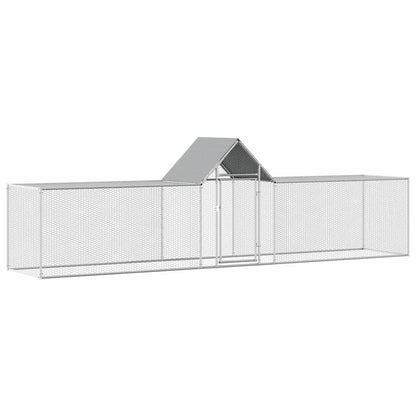 vidaXL Chicken Coop 16.4'x3.3'x4.9'Galvanized Steel