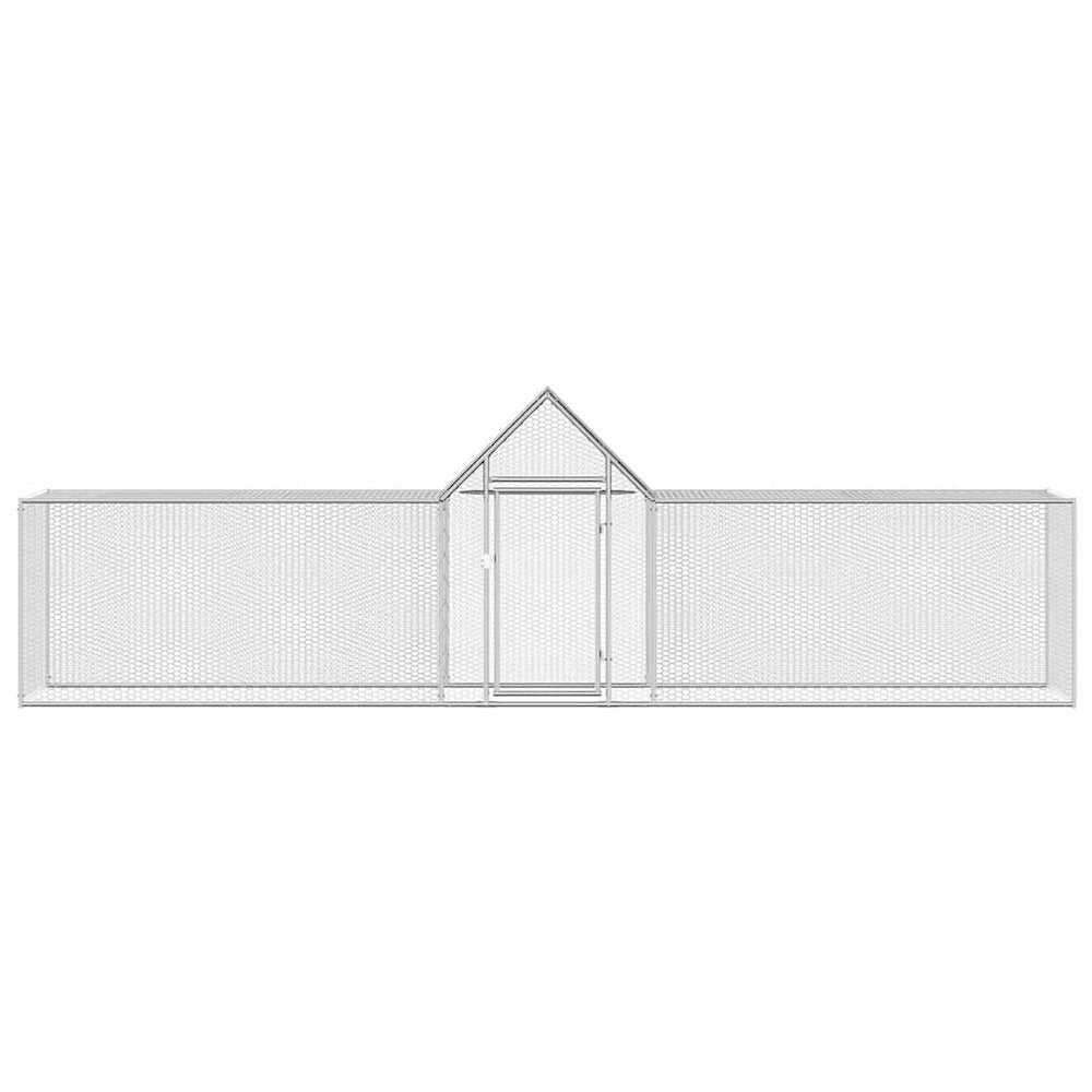 vidaXL Chicken Coop 16.4'x3.3'x4.9'Galvanized Steel