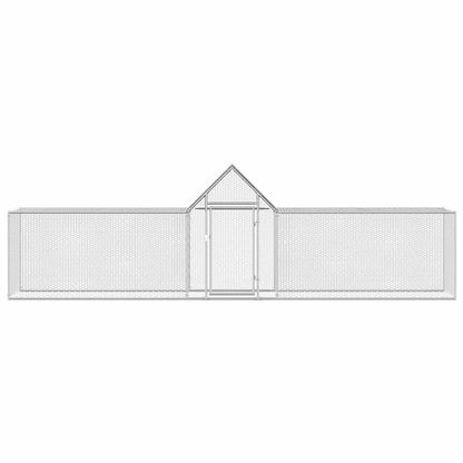 vidaXL Chicken Coop 16.4'x3.3'x4.9'Galvanized Steel