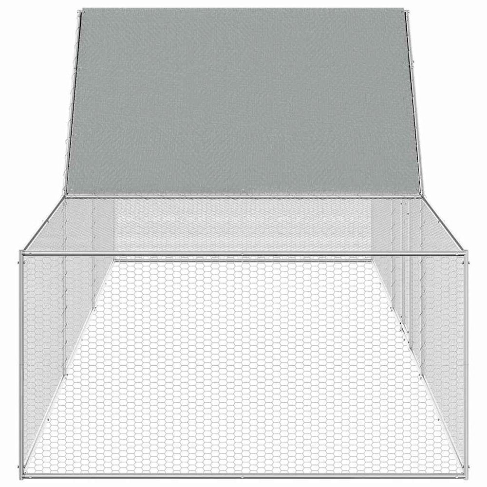 vidaXL Chicken Coop 16.4'x3.3'x4.9'Galvanized Steel