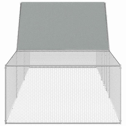 vidaXL Chicken Coop 16.4'x3.3'x4.9'Galvanized Steel