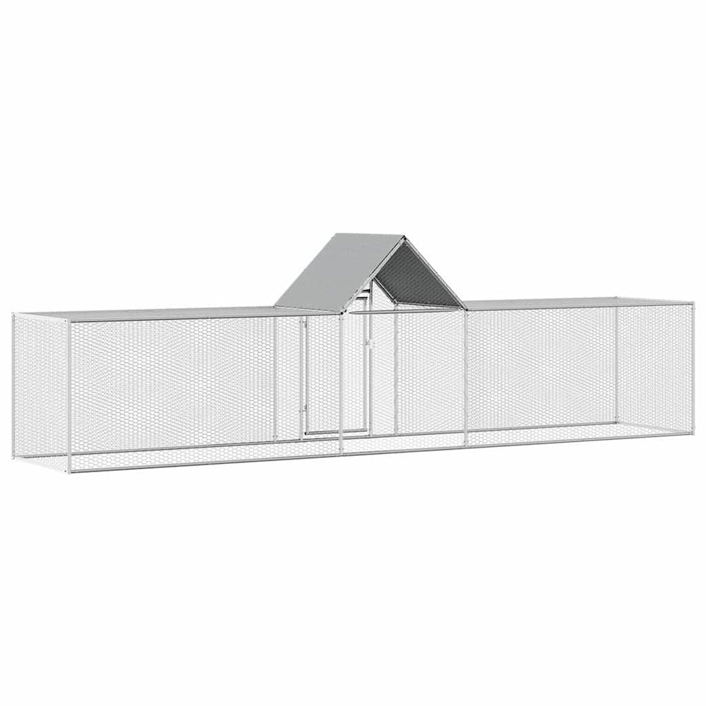 vidaXL Chicken Coop 16.4'x3.3'x4.9'Galvanized Steel