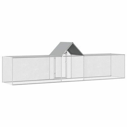 vidaXL Chicken Coop 16.4'x3.3'x4.9'Galvanized Steel