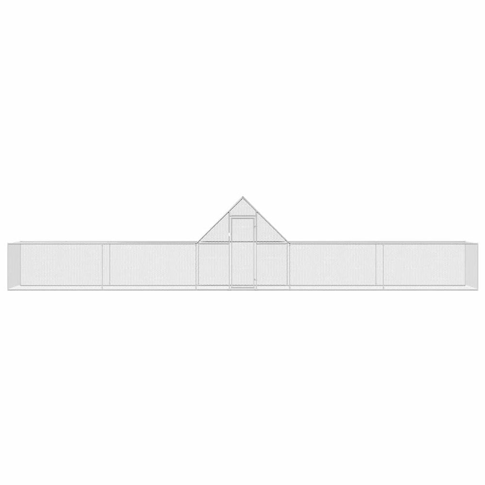 vidaXL Chicken Coop 32.8'x6.6'x6.6'Galvanized Steel