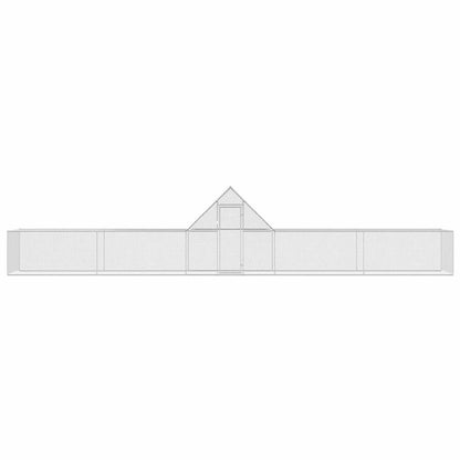 vidaXL Chicken Coop 32.8'x6.6'x6.6'Galvanized Steel