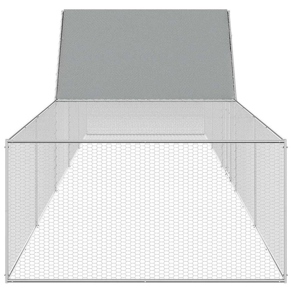 vidaXL Chicken Coop 32.8'x6.6'x6.6'Galvanized Steel