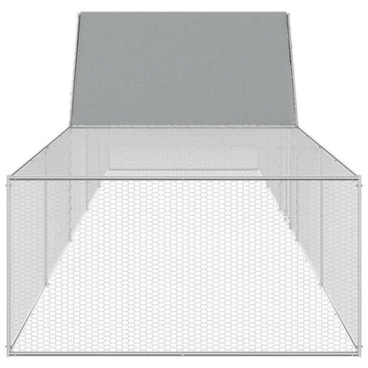 vidaXL Chicken Coop 32.8'x6.6'x6.6'Galvanized Steel