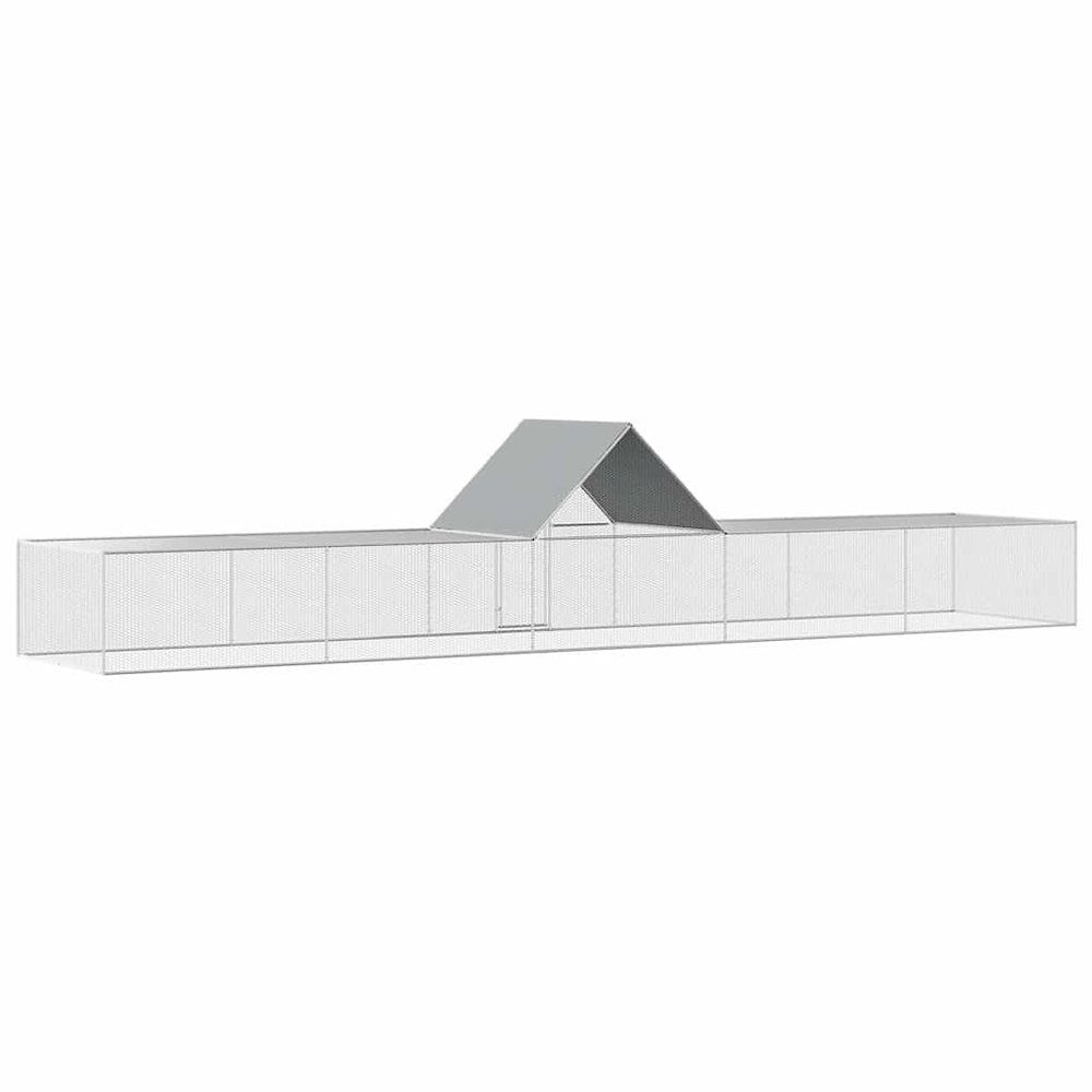 vidaXL Chicken Coop 32.8'x6.6'x6.6'Galvanized Steel