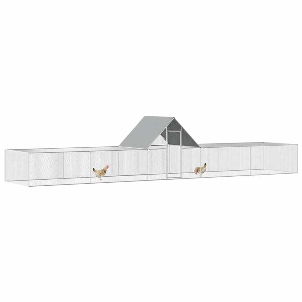 vidaXL Chicken Coop 32.8'x6.6'x6.6'Galvanized Steel