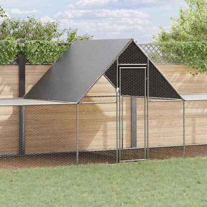 vidaXL Chicken Coop 32.8'x6.6'x6.6'Galvanized Steel