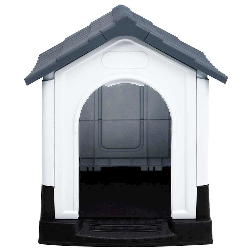 vidaXL Dog House Grey 22.4x26.8x26.0" Polypropylene