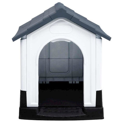 vidaXL Dog House Grey 22.4x26.8x26.0" Polypropylene