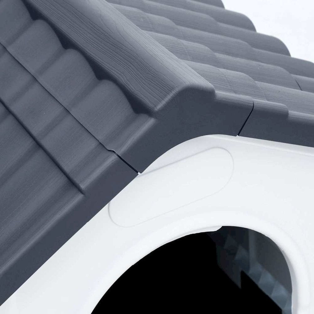 vidaXL Dog House Grey 22.4x26.8x26.0" Polypropylene