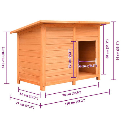 vidaXL Dog Cage Solid Pine & Fir Wood 47.2"x30.3"x33.9