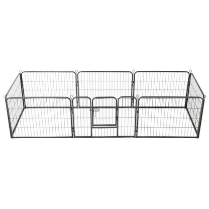 Dog Playpen Black Powder-Coated Steel 23.6 x 31.5 8-panel