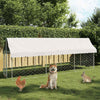 Dog Kennel Silver Galvanized Steel, 100% Polyethylene Large