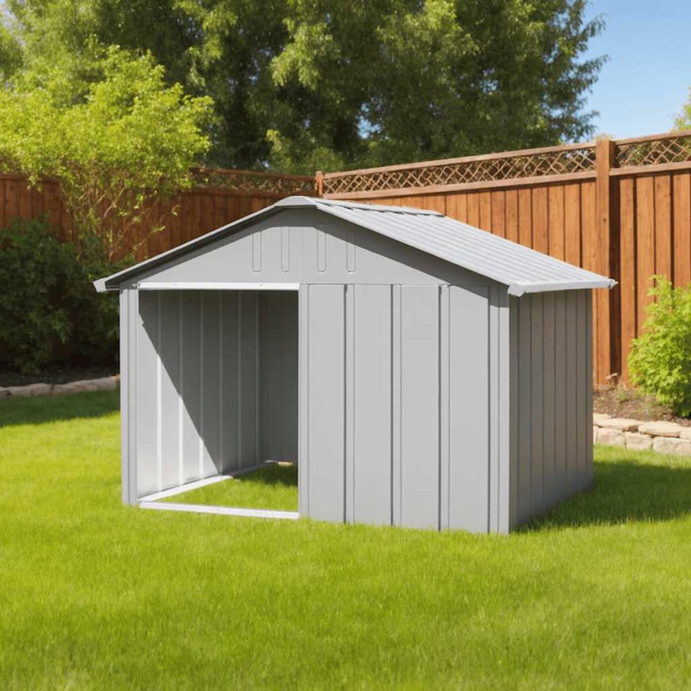 Dog House Grey Galvanized Steel Durable