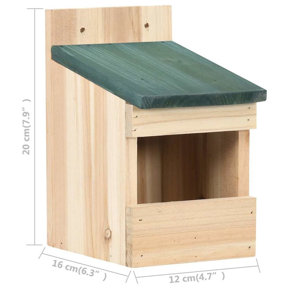 vidaXL Bird Houses 4 pcs 4.7"x6.3"x7.9" Firwood