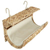 Cat Bed Brown Water Hyacinth, Metal, Polyester