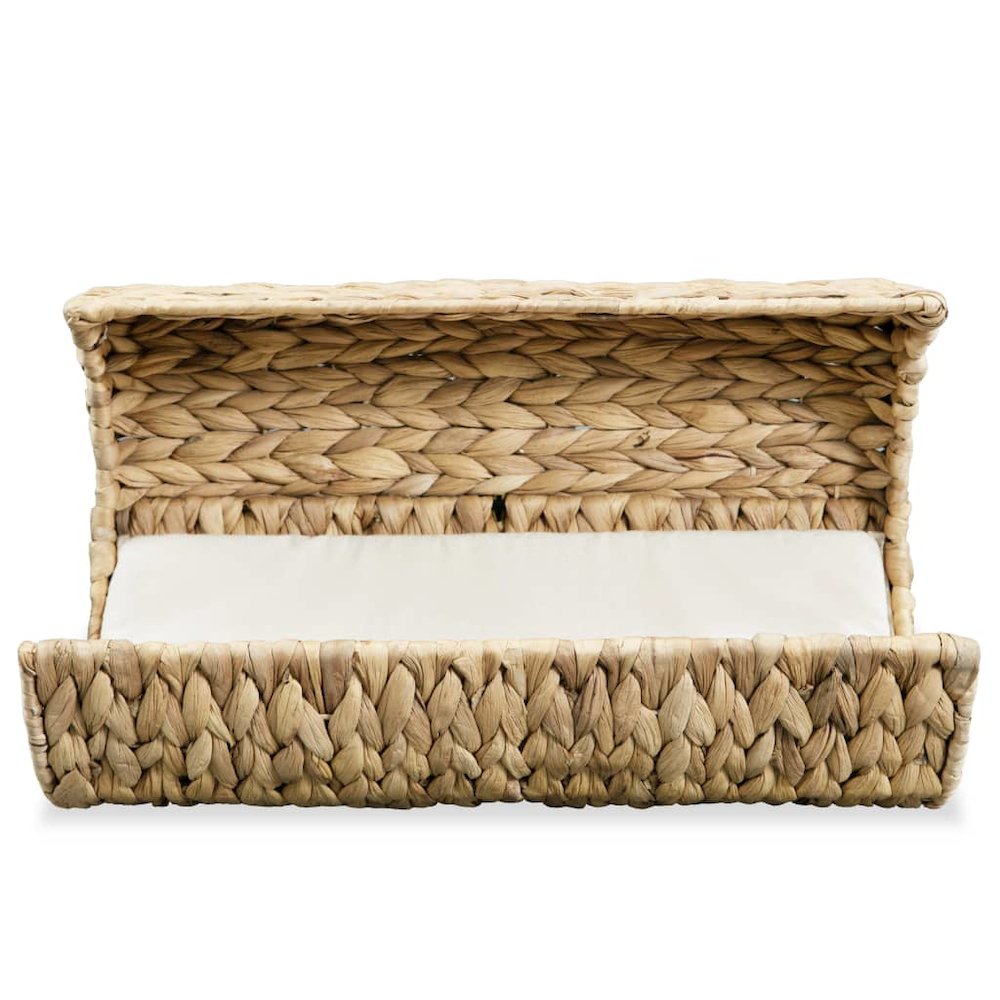 Cat Bed Brown Water Hyacinth, Metal, Polyester