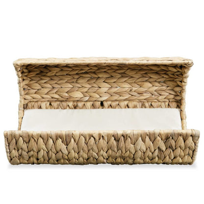 Cat Bed Brown Water Hyacinth, Metal, Polyester