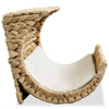 Cat Bed Brown Water Hyacinth, Metal, Polyester