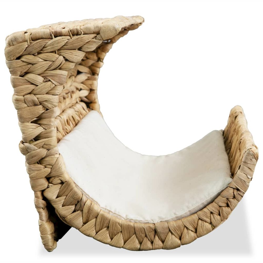 Cat Bed Brown Water Hyacinth, Metal, Polyester
