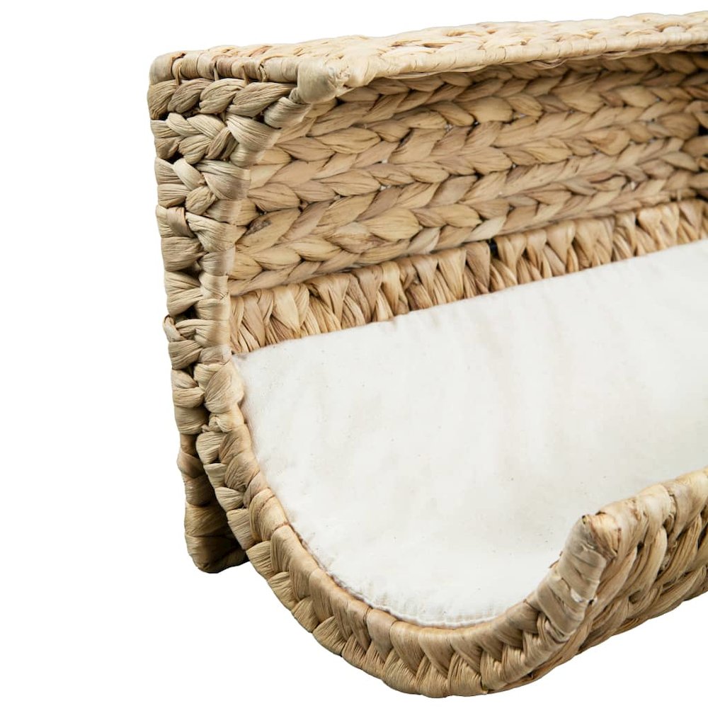 Cat Bed Brown Water Hyacinth, Metal, Polyester