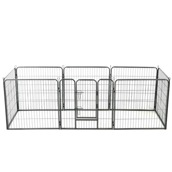 Dog Playpen Black Powder-Coated Steel 31.5 x 31.4 8-panel