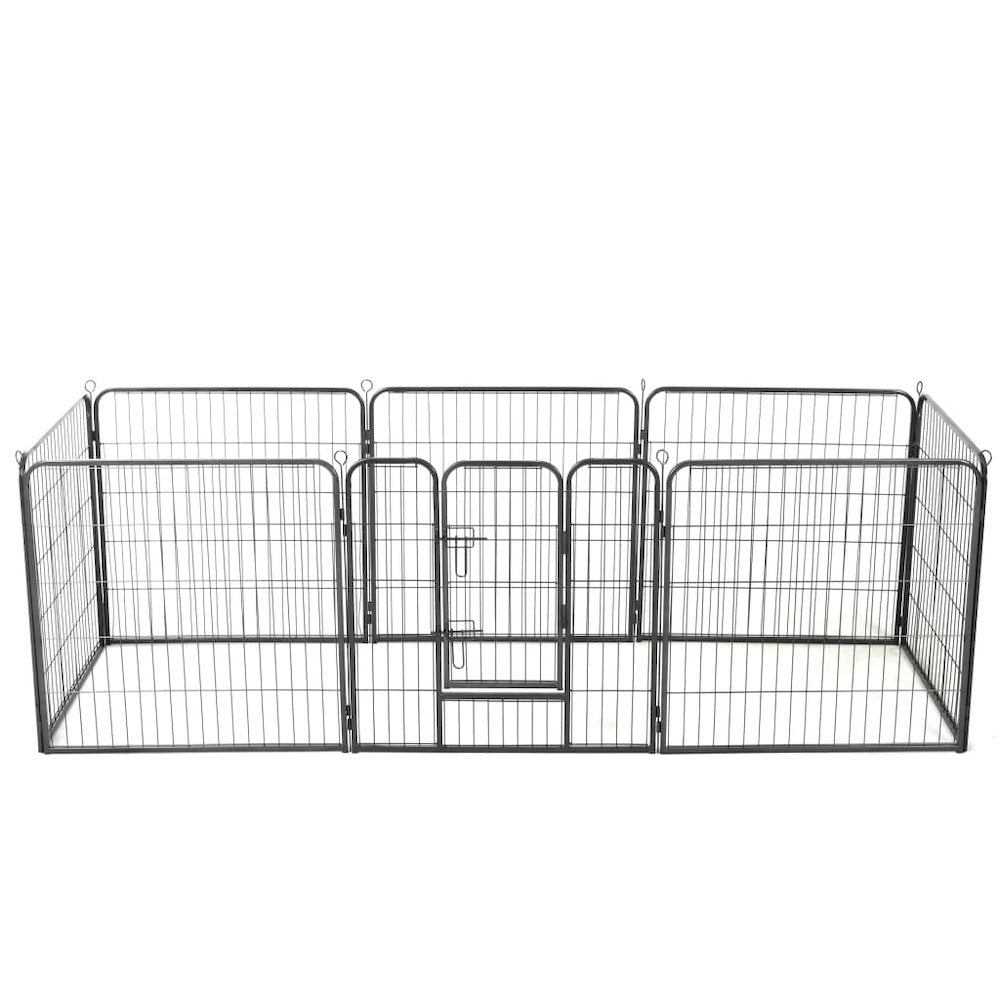 Dog Playpen Black Powder-Coated Steel 31.5 x 31.4 8-panel
