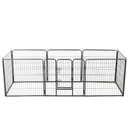 Dog Playpen Black Powder-Coated Steel 31.5 x 31.4 8-panel