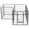 Dog Playpen Black Powder-Coated Steel 31.5 x 31.4 8-panel