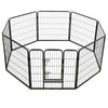 Dog Playpen Black Powder-Coated Steel 31.5 x 31.4 8-panel
