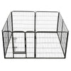 Dog Playpen Black Powder-Coated Steel 31.5 x 31.4 8-panel