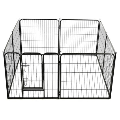 Dog Playpen Black Powder-Coated Steel 31.5 x 31.4 8-panel