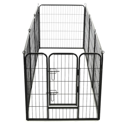 Dog Playpen Black Powder-Coated Steel 31.5 x 31.4 8-panel